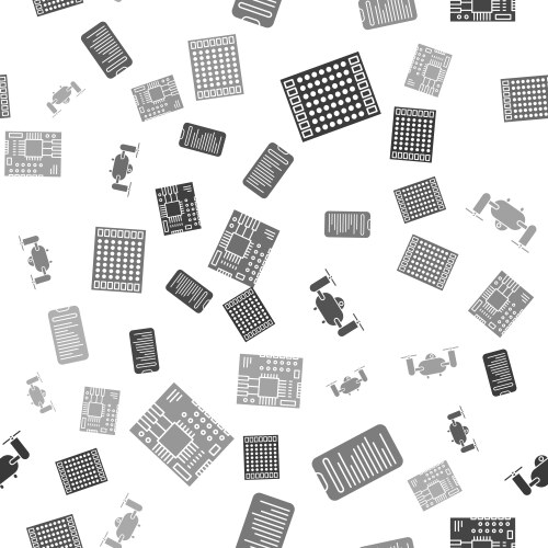 Set printed circuit board pcb computer api vector image