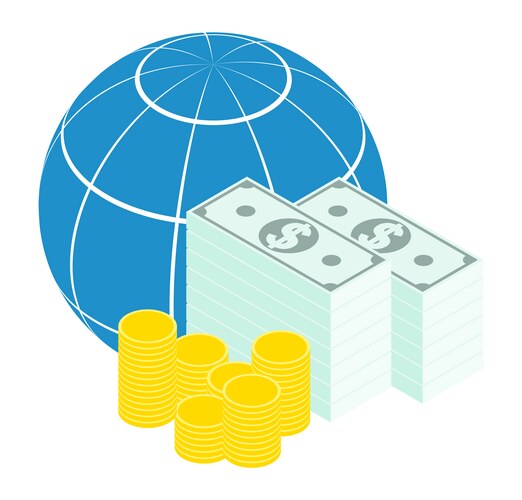 Isometric Money Stacks - Global Finance Vector Image