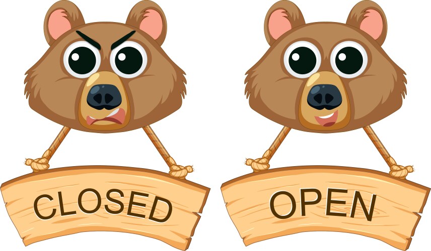 Opposite adjectives words with close and open Vector Image