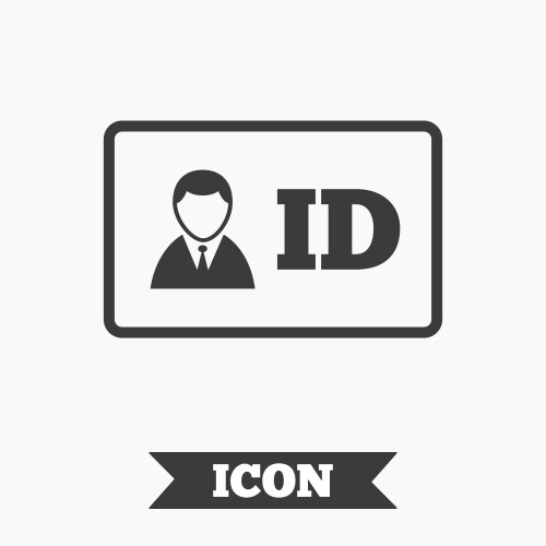 id card sign icon identity badge symbol vector image vector image