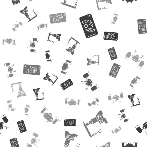 Set algorithm assembly line drone flying vector image