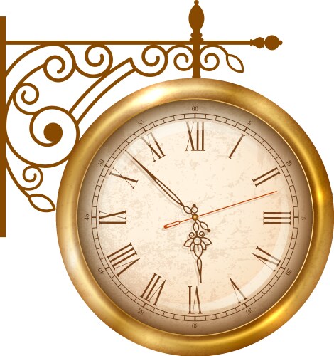 Antique clock Royalty Free Vector Image - VectorStock