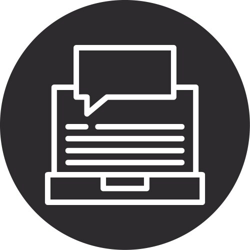 Swift learn inverted circle black vector image