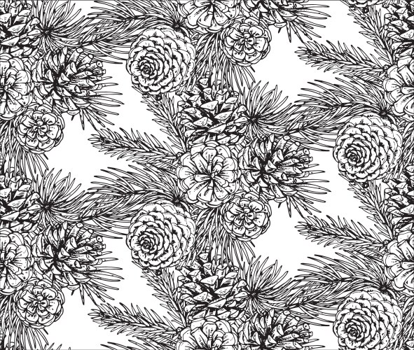 Pine branches seamless pattern Royalty Free Vector Image