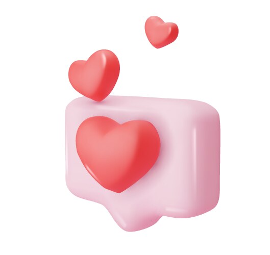 3d icon message dialog button with red vector image