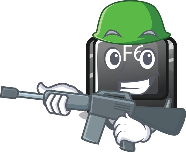 Army longest f6 button on cartoon computer vector image