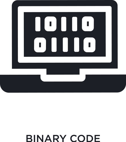 Black binary code isolated icon simple element vector image