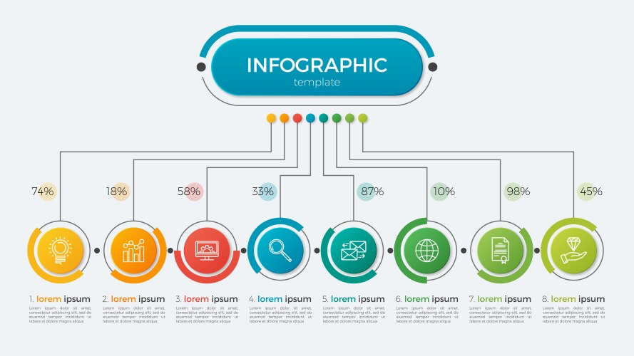 5 steps timeline infographic template with arrows Vector Image