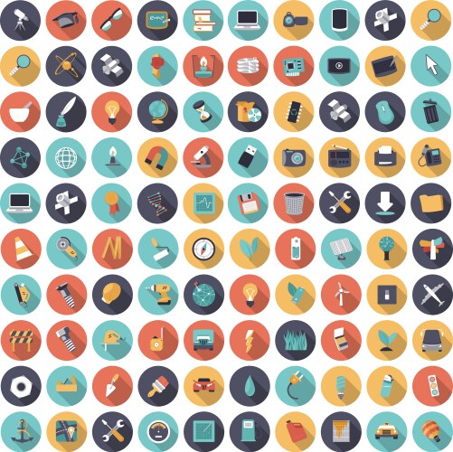 Icons for technology Royalty Free Vector Image