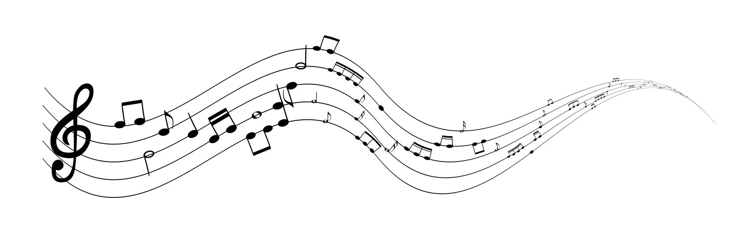 Set of musical notes on five-line clock notation vector image
