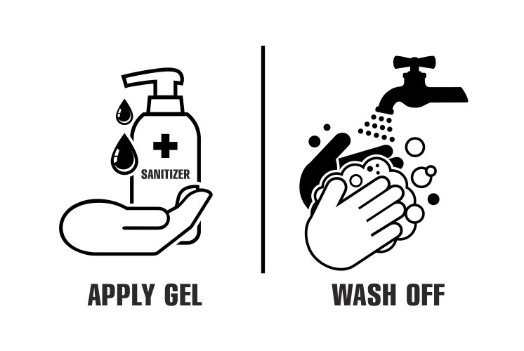 hand sanitizer and wash vector image