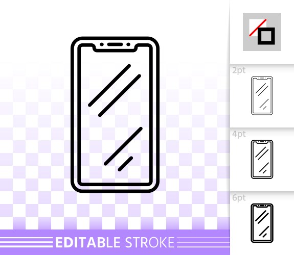 Smartphone simple black line icon – Royalty-Free Vector | VectorStock