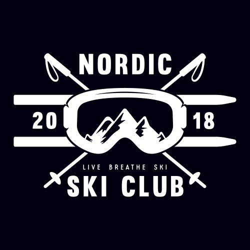 Vintage ski or winter sports logo badge emblem Vector Image