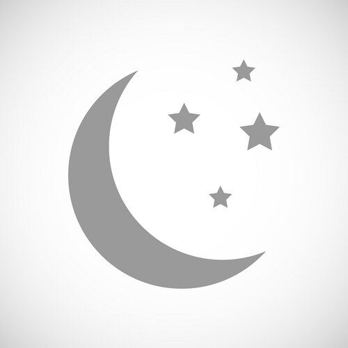Moon and star black icon of for night Royalty Free Vector