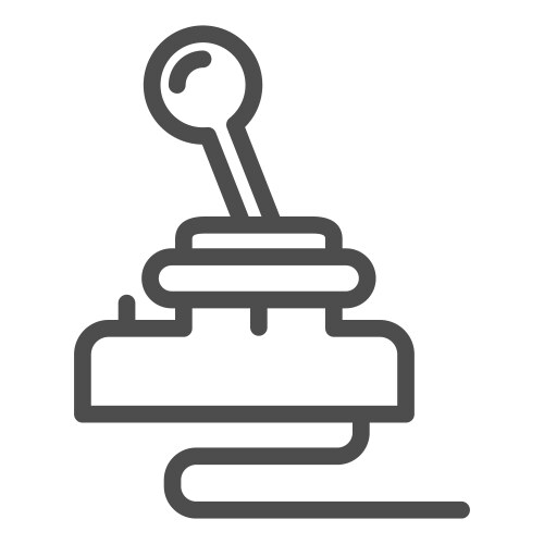 Retro joystick line icon game input pad vector image