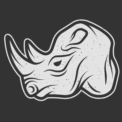 rhino symbol logo for dark background vector