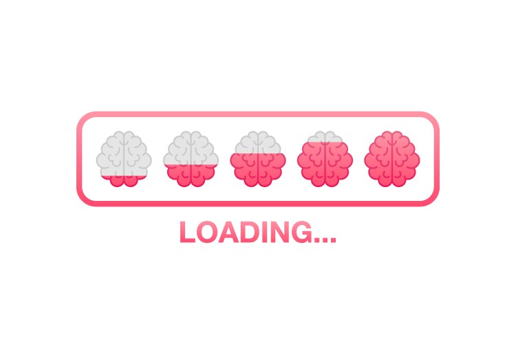 Idea loading concept with brain processed vector image