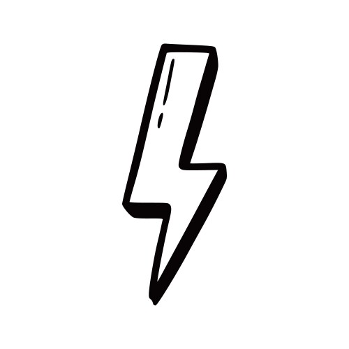 Lightening bolt element doodle sketch vector image