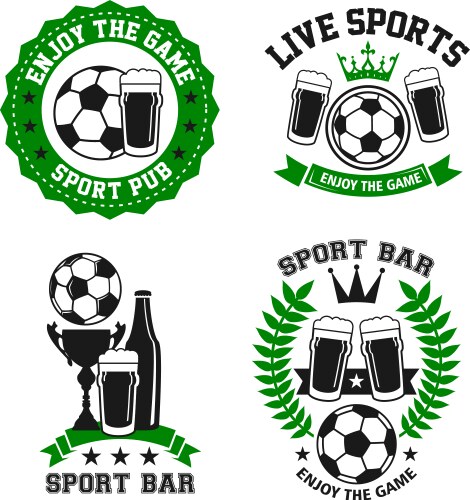 Soccer & Football Pub Icons Vector Image