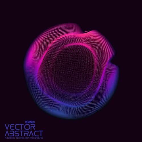 Abstract sphere of particles points array vector image