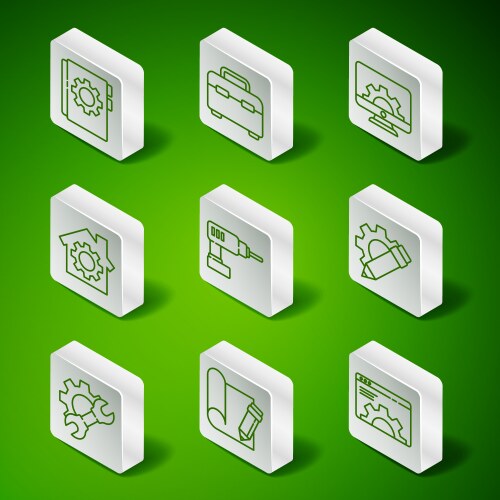 Set line browser setting graphing paper vector image