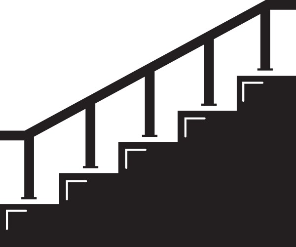 Progress steps icon person on stairs doodle Vector Image