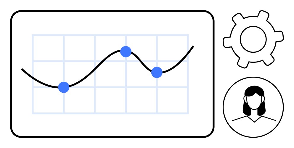 Data analysis with line graph user profile vector image