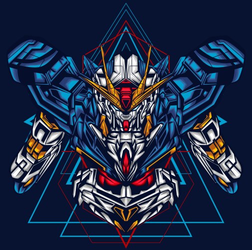 half gundam sacred geometry vector image