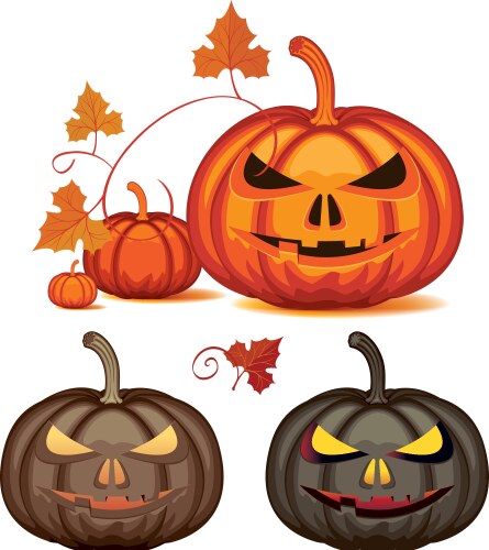 Cute cartoon bat with pumpkin Royalty Free Vector Image