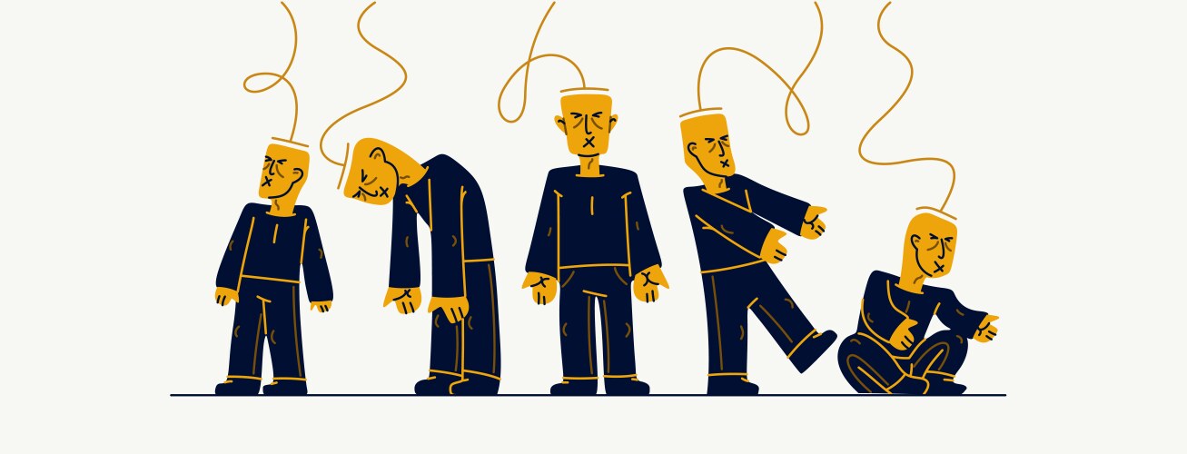 Social zombies concept matrix and mind control Vector Image