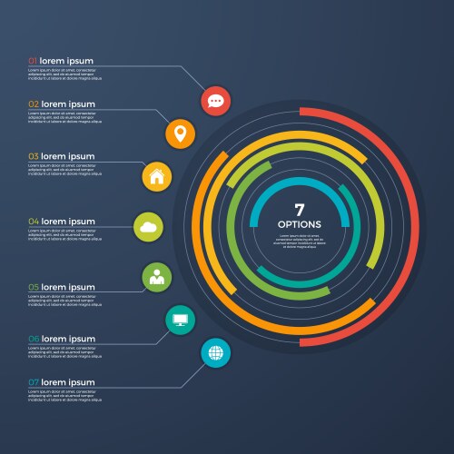 Circle Chart Data Visualization vector image