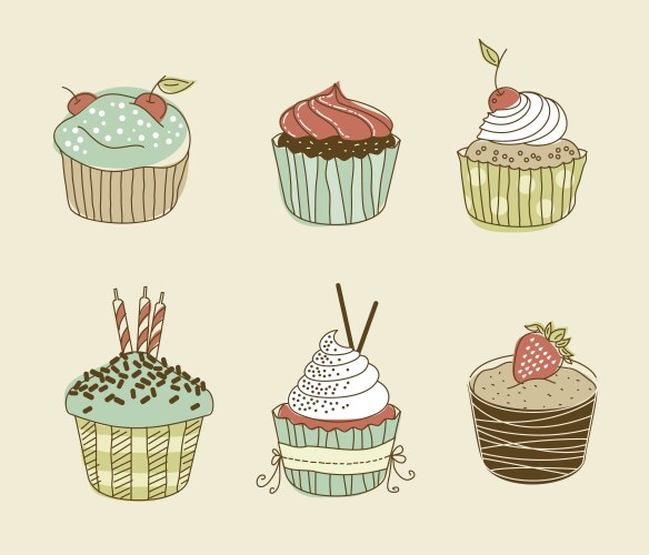 Cupcakes Royalty Free Vector Image - VectorStock