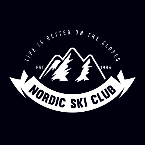 Vintage Ski Emblem - Winter Sports Logo Vector Image