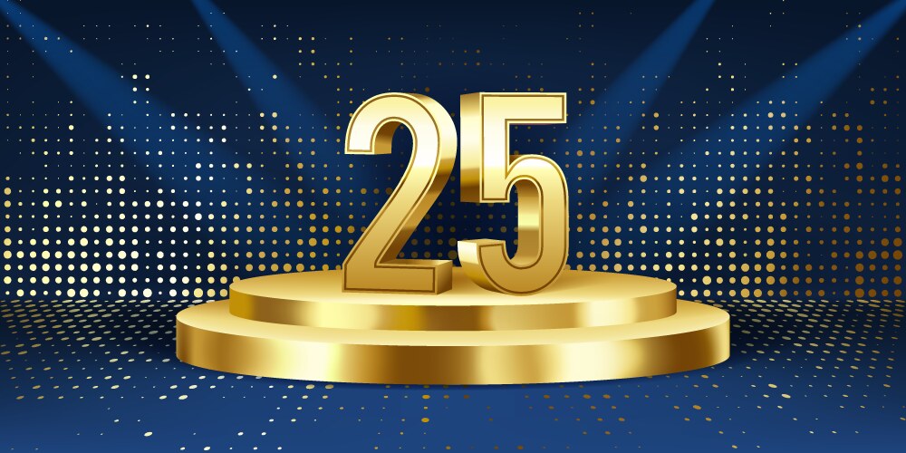 25th year anniversary background vector image