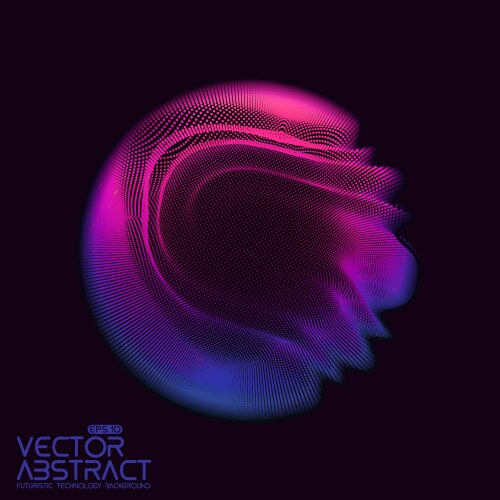 Abstract sphere of particles points array vector image