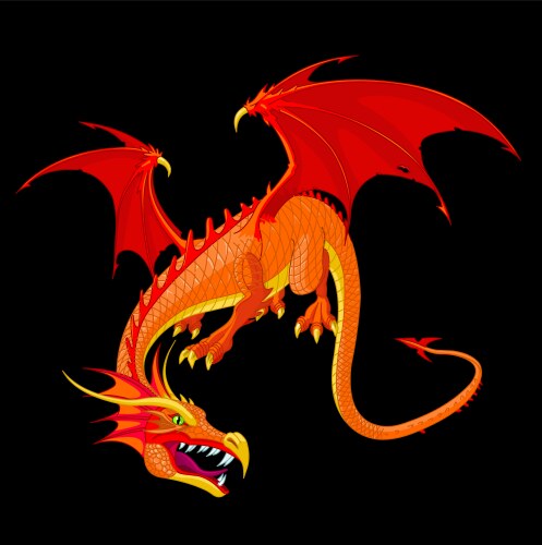 Red dragon wings Royalty Free Vector Image - VectorStock