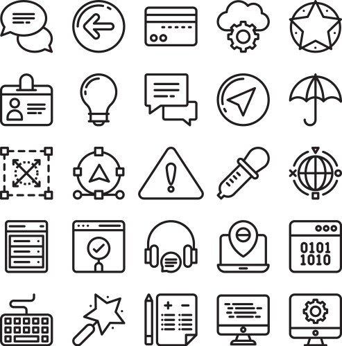 Web Development &amp; Tech Icons Vector Image