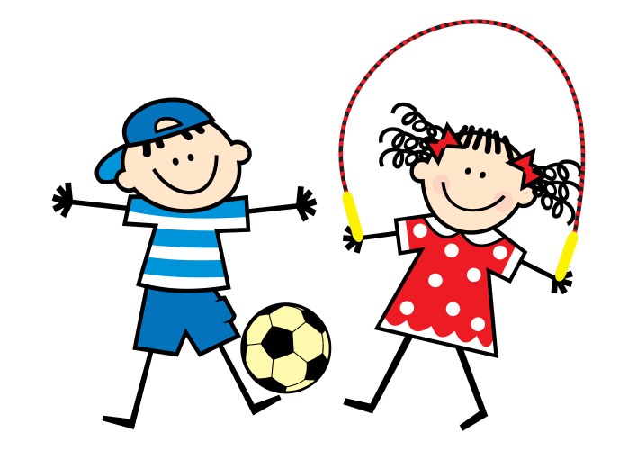 boy and girl two sports vector image