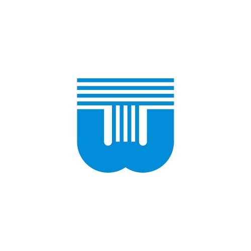 Letter tw stripes geometric simple logo vector image