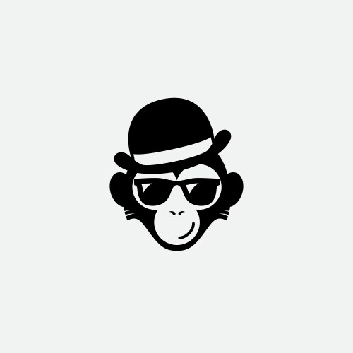 Angry gorilla monkey face for logo Royalty Free Vector Image
