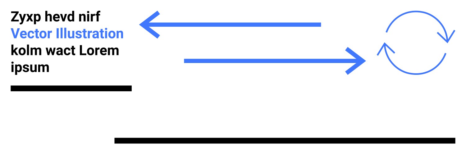 Arrows indicating process flow with circular loop vector image