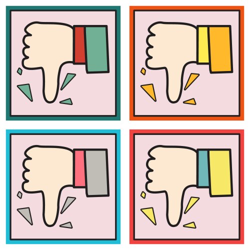 Set unlike icon flat web pointer in eps 10 vector image