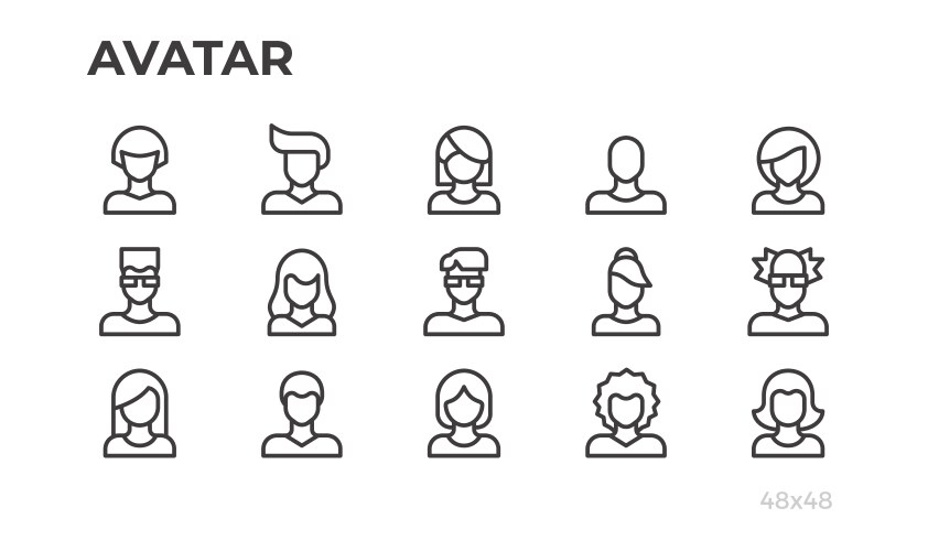 avatars users icons and profile pictures vector image vector image