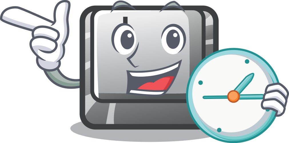 With clock button i in character shape vector image