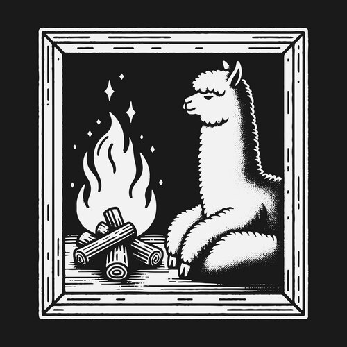 Fluffy Llama by Cozy Campfire Vector Image