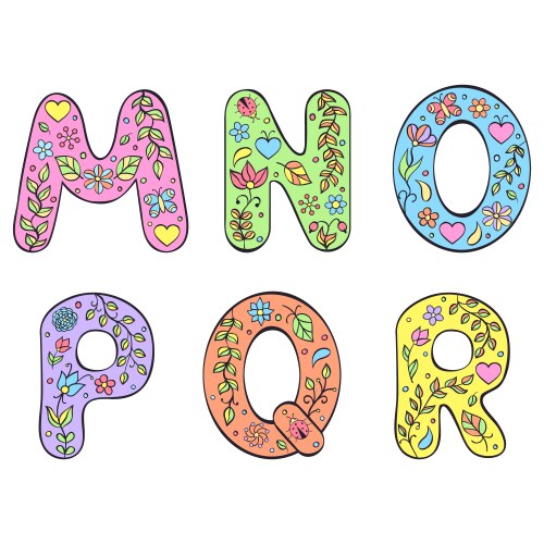 Alphabet on white background Royalty Free Vector Image