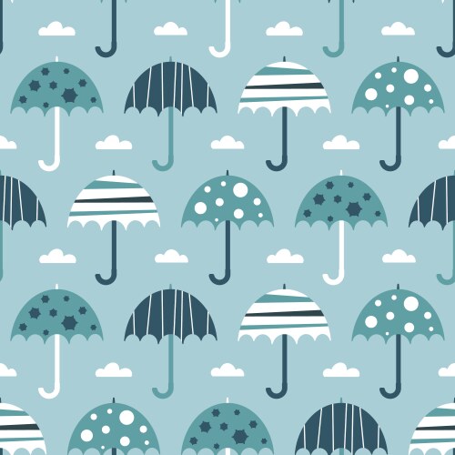 Umbrella seamless pattern Royalty Free Vector Image
