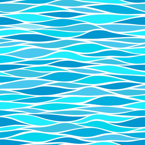 Seamless patterns with stylized waves blue shades Vector Image