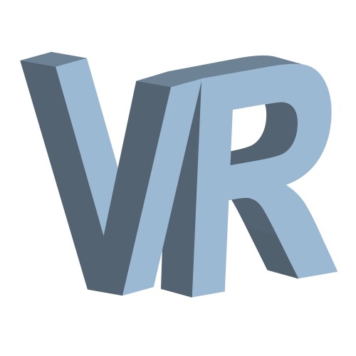 Vr virtual reality letter v and r 3d Vector Image