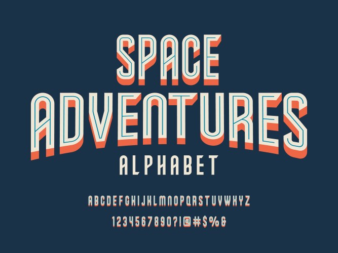 retro font vector image